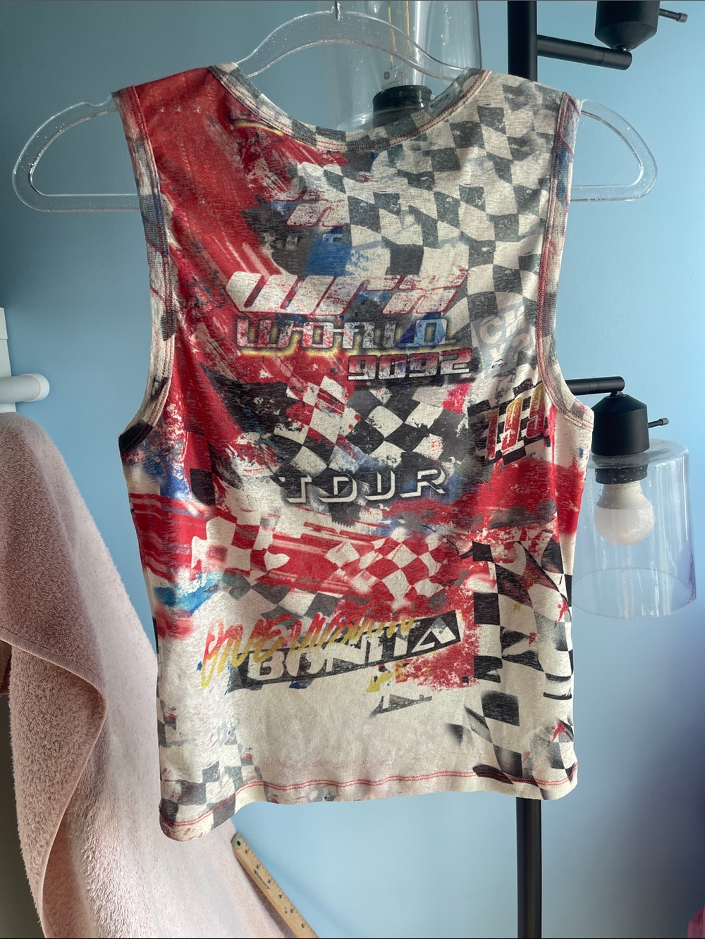 Urban Outfitters Red, White & Black Graphic Racing Tank Top - Picture 3 of 5